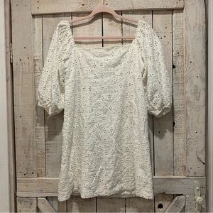 Boutique White Eyelet Mini Dress